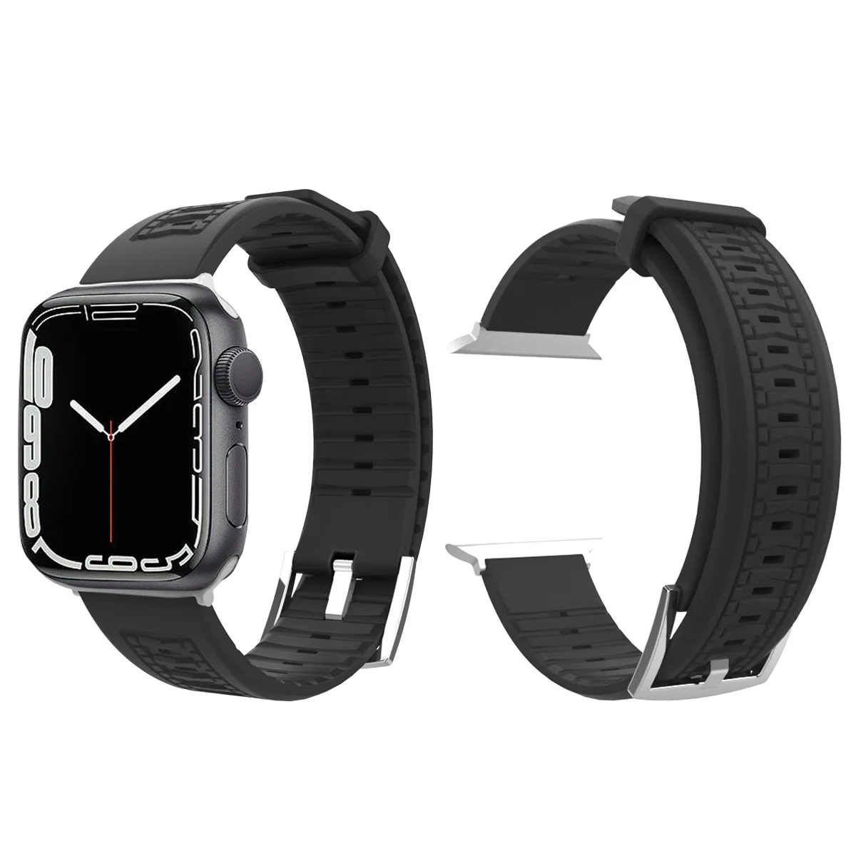 Custom-Made Waterproof FKM Fluororubber Watch Strap for Sports For Apple Watch