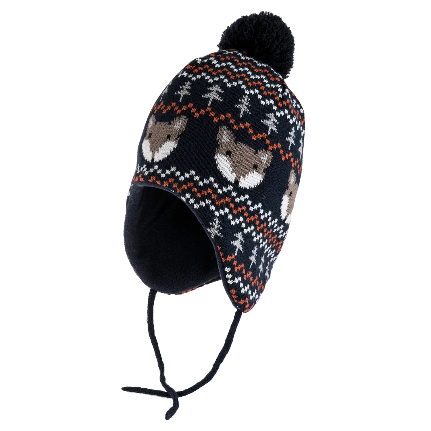 Unisex Navy Blue Earflap Hat Animal 