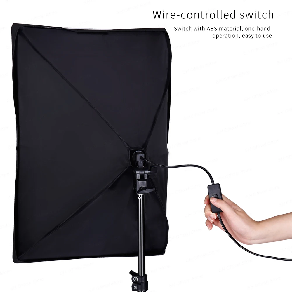2pcs 50x70CM Photography Softbox Lighting Kits Professional Continuous Light System Equipment For Photo Studio