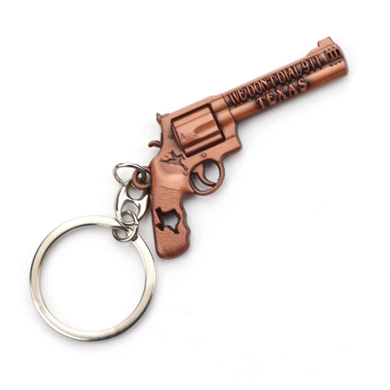 新しいデザイン特別ギフト亜鉛合金材料金属銃キーホルダーお土産