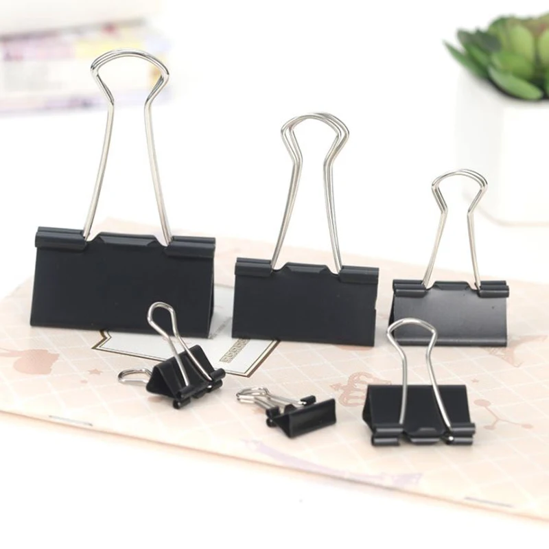 Good Quality Demir Klips Black Fold Back Metal Binder Clips Book Folder ...