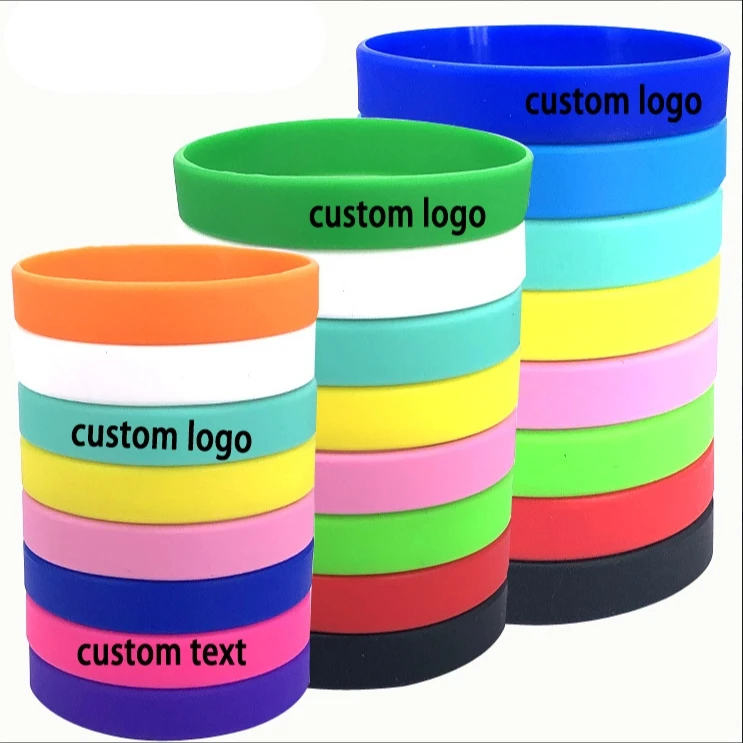Cheapest Custom Print Debossed logo Text Color Size Glowing in the Dark Silicone Bracelet