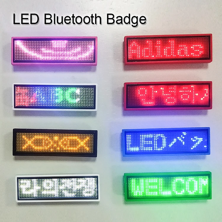 HURRISE Étiquette de nom Badge nominatif à LED Étiquette de message à défilement Affichage HURRISE Étiquette de nom Badge nominatif à LED Étiquette de message à défilement Affichage