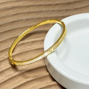 New Stainless Steel Buckle Bangle Bracelet Women's Party Exquisite Fashion Ladies Bracelets and Bangles