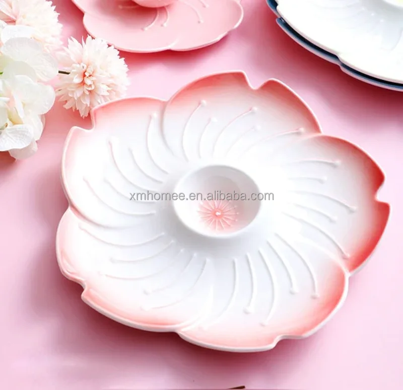 Ceramic Sakura Dish Pottery Porcelain Japanese Sakura Flower Style Big ...