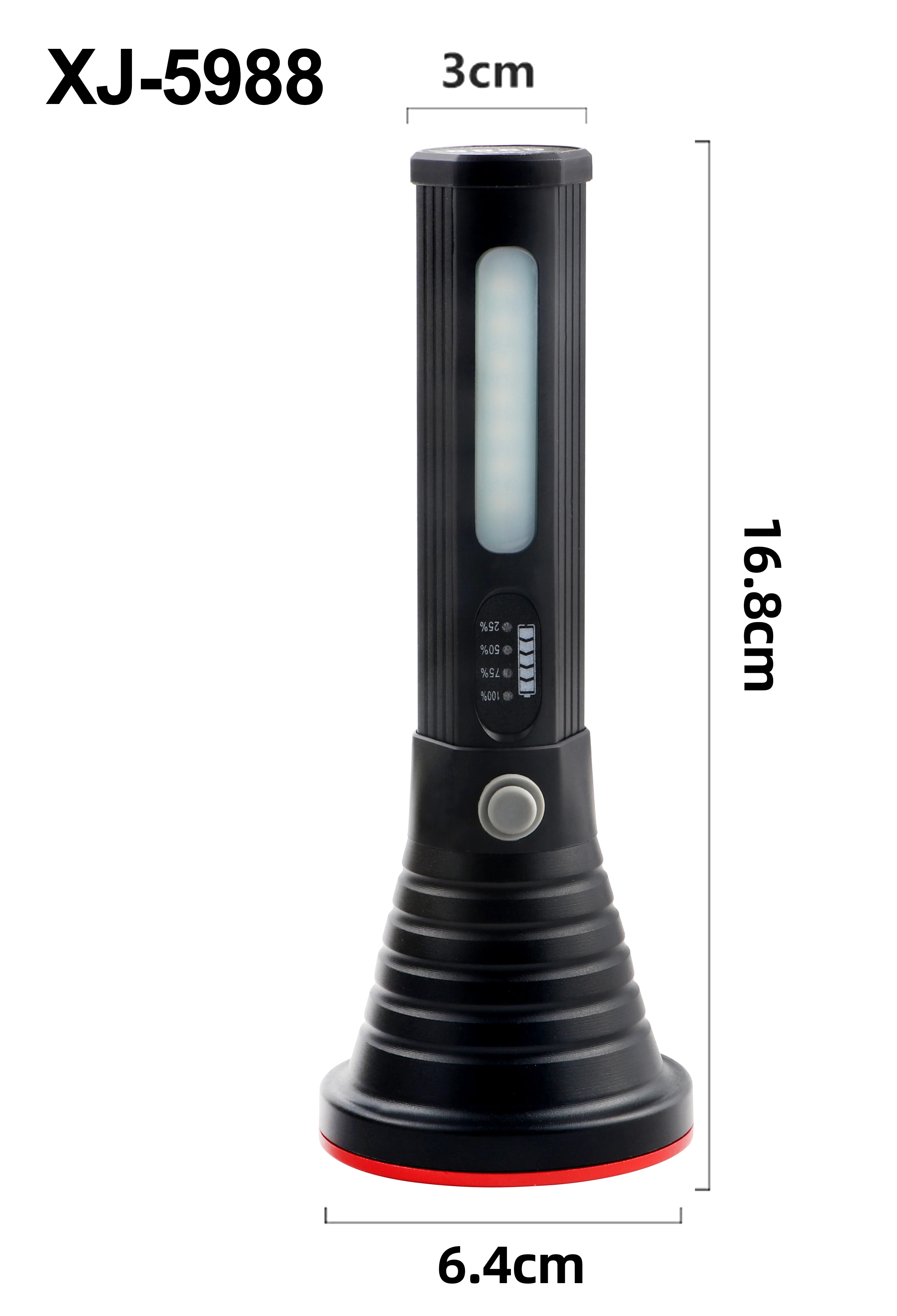Waterproof USB Rechargeable LED Torch Light Flashlight Strong Outdoor Long Range New Spotlight Emergency Camping ABS Lamp Body