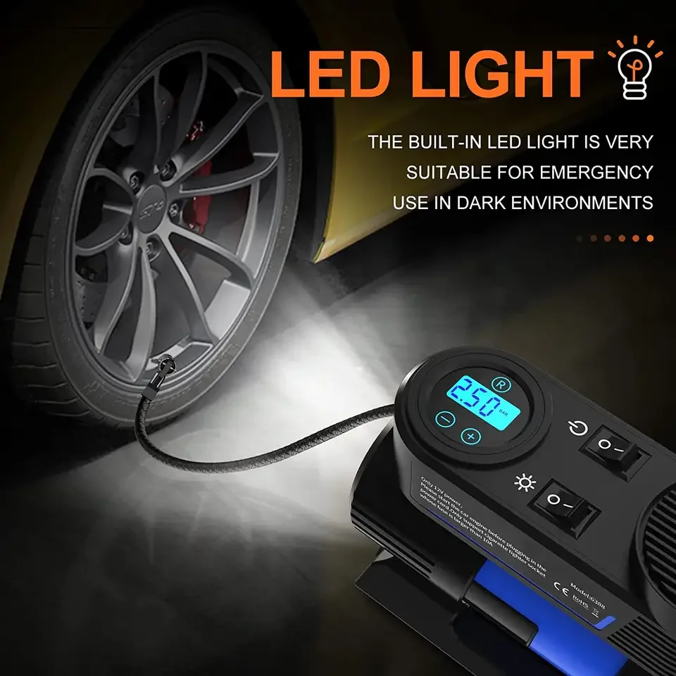 Portable air compressor tire inflator / car air compressor 12v / mini