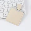 Blanco - Espejo 60*60mm, funda de cuero 68*65mm