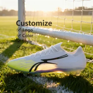 Factory Custom Oem Outdoor Professional Ankle Low Top Leather Futsal Soccer Cleats for Men