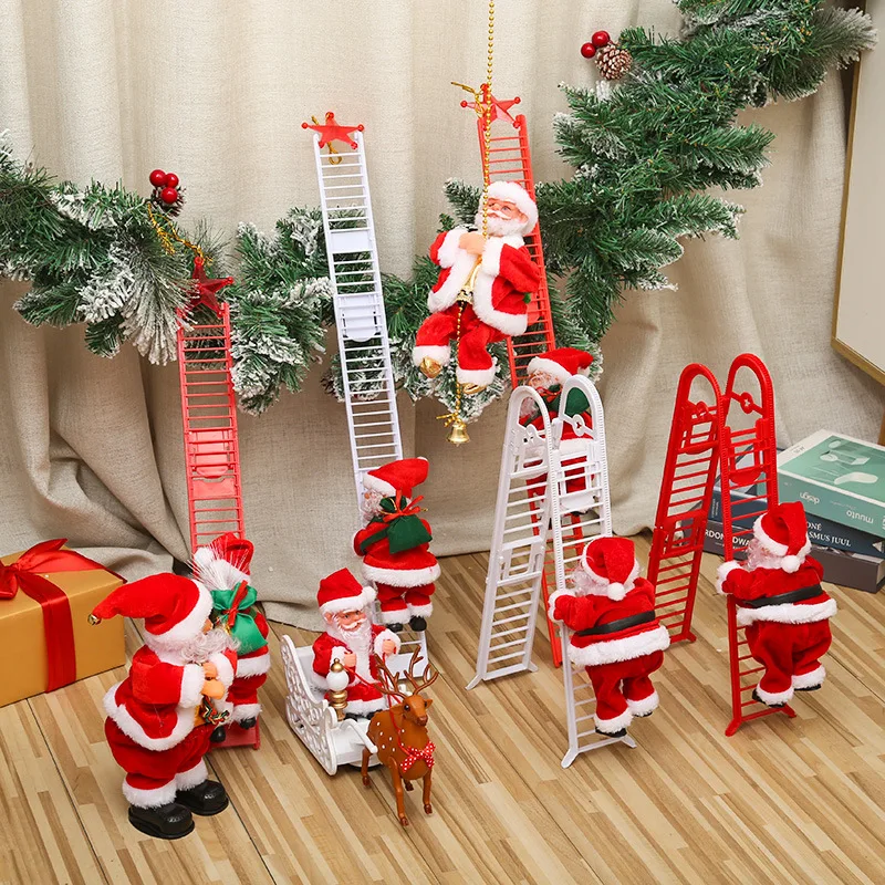 Set De 5 Juguetes De Cuerda Navideños – Santa Claus Y Figuras Temáticas, Regalos De Calcetín Para Niños