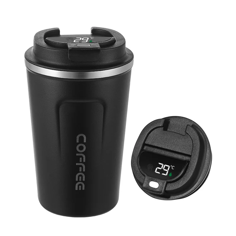 Custom 380ml Stainless Steel Insulated Coffee Tumbler with LED Temperature Display Smart Water Bottle Vacuum Termo for Camping