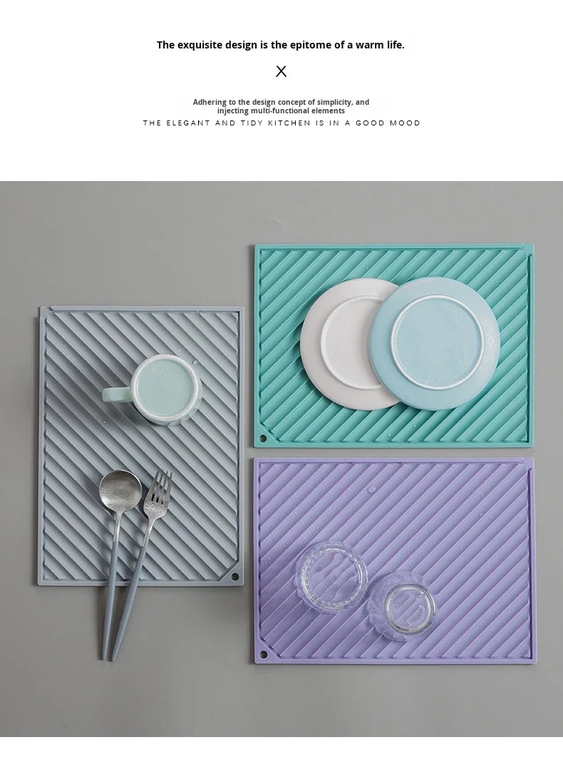 Simple Silicone Heat Insulation Draining Mat Nordic Oil-Proof Design for Dining Tables and Household Use details