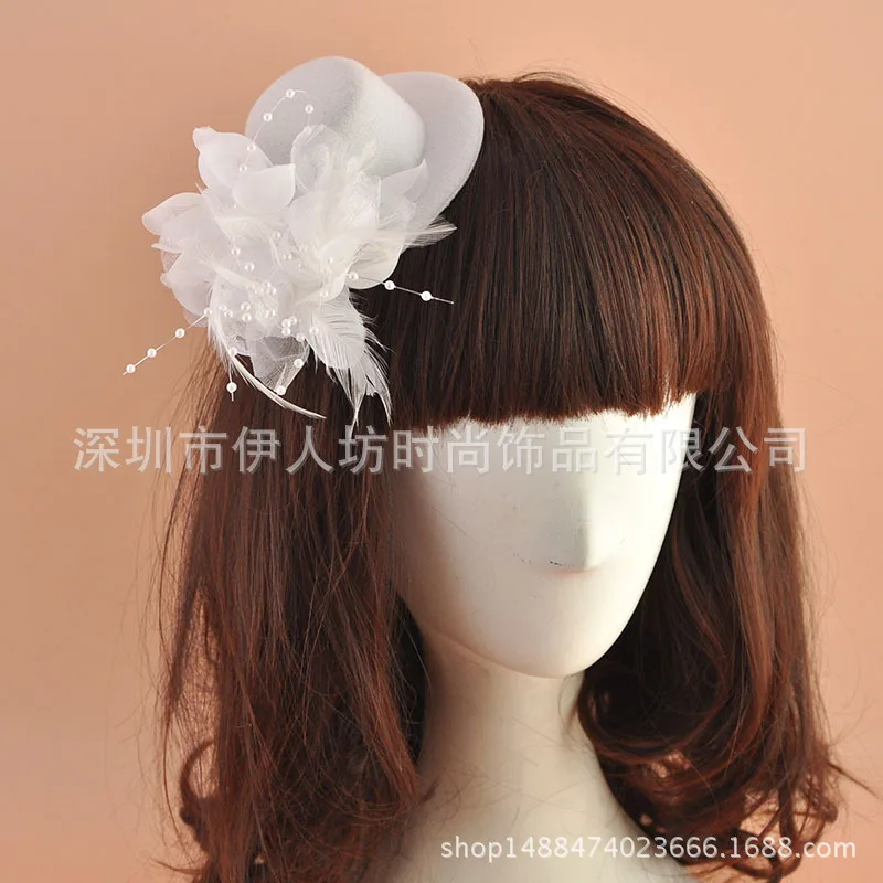 B1059 England Style Formal Wool Felt Fez Fedora Cap Dome Round Formal Bowler Hat For Women