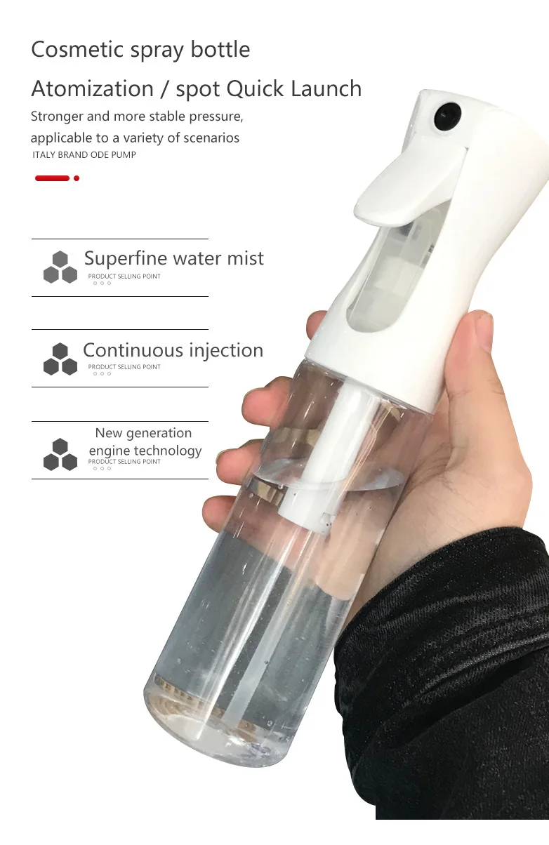 200ml 300ml 500ml Fine Mist Cosmetic Sprayer for Lotion Perfume Refillable High Quality Continuous Spray Trigger PET Bottle factory