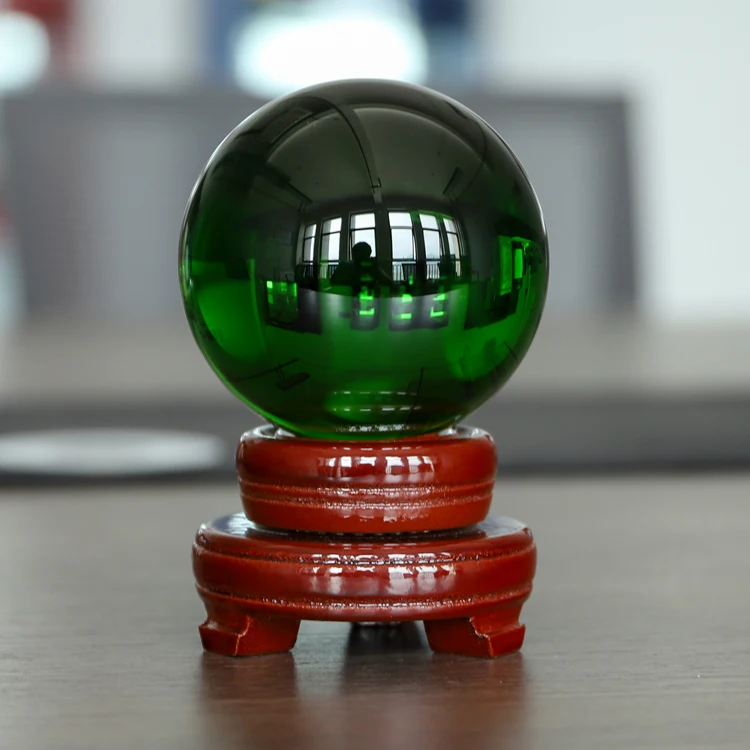 product wholesale factory homemade solid large sphere stand colored glass crystal ball-34