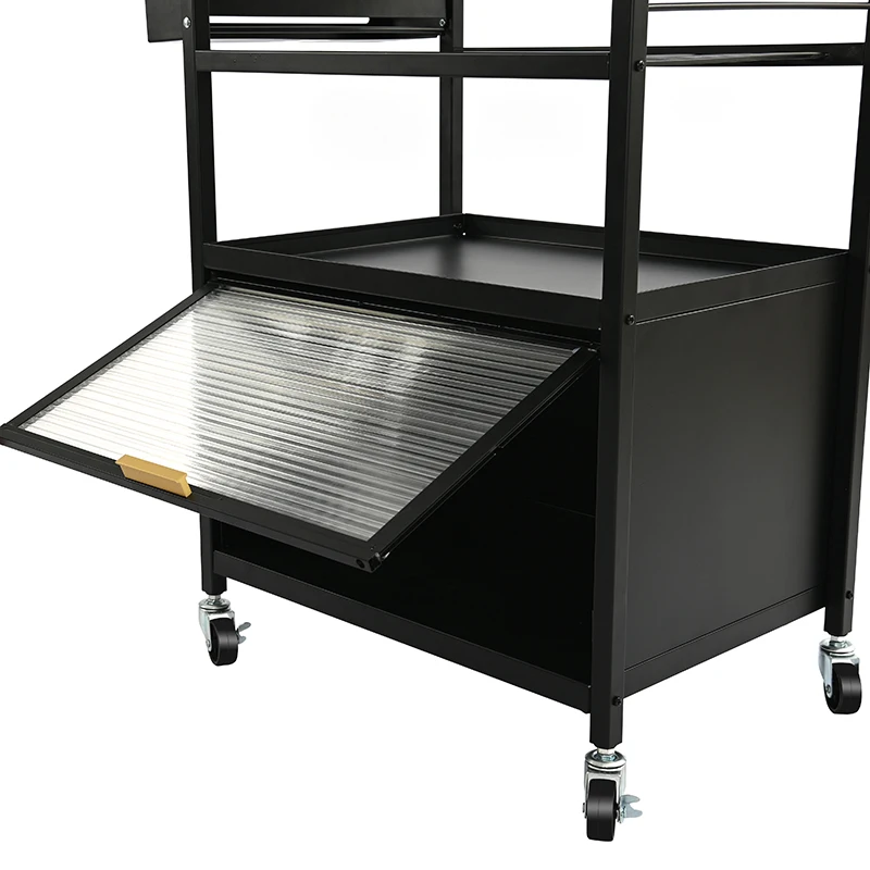 Custom Design Home Restaurant Use 4 Layers Kitchen Island Vegetable Storage Trolley Wine Bar Cart With Storage Drawers