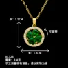 Xl326 collana rotonda di trifoglio verde oro