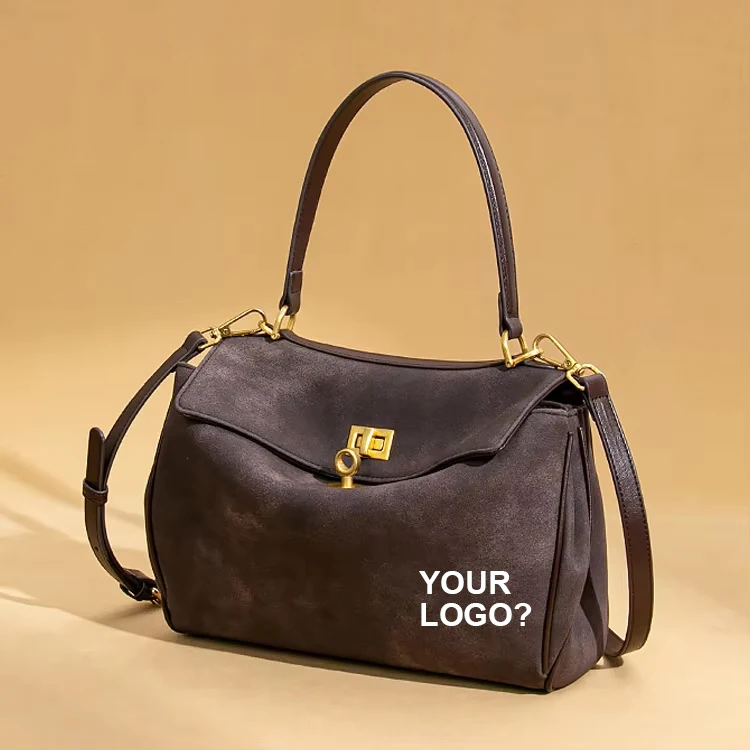 Autumn Winter Retro Large Capacity Underarm Suede Leather Bucket Bag Women's Armpit New Casual Tote Bag Shoulder Suede Bag