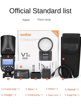 Godox V1C/N/F/O/P Round Lamp Head Lithium Battery High-speed TTL Flash Built-in 2.4G Wireless X System detail image