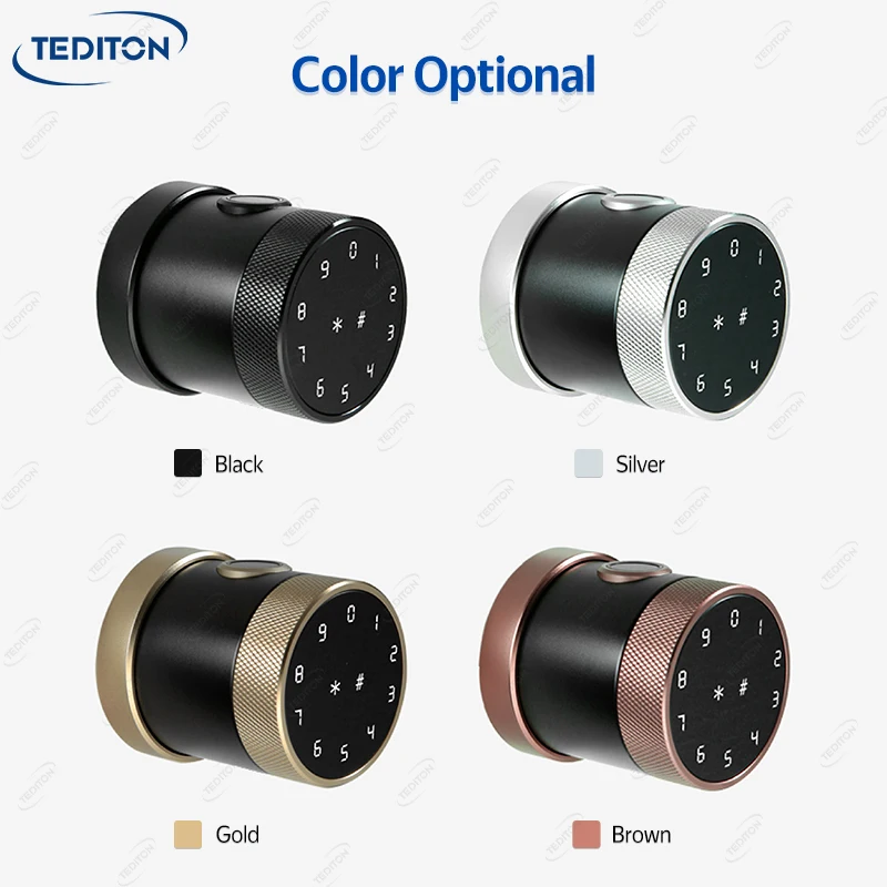 Tediton Biometric Keyless Tuya TTlock Smart Fingerprint Door Lock Door Knob App Control Smart Silver Door Knob Lock