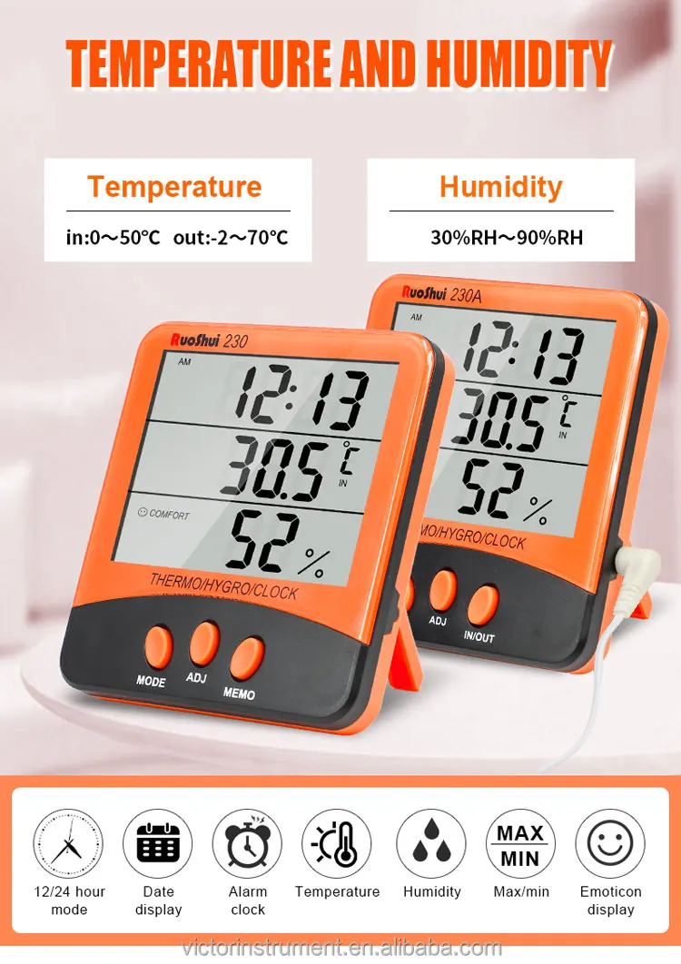 Activity Ruoshui 230 Rts Temperature Humidity Monitor Digital