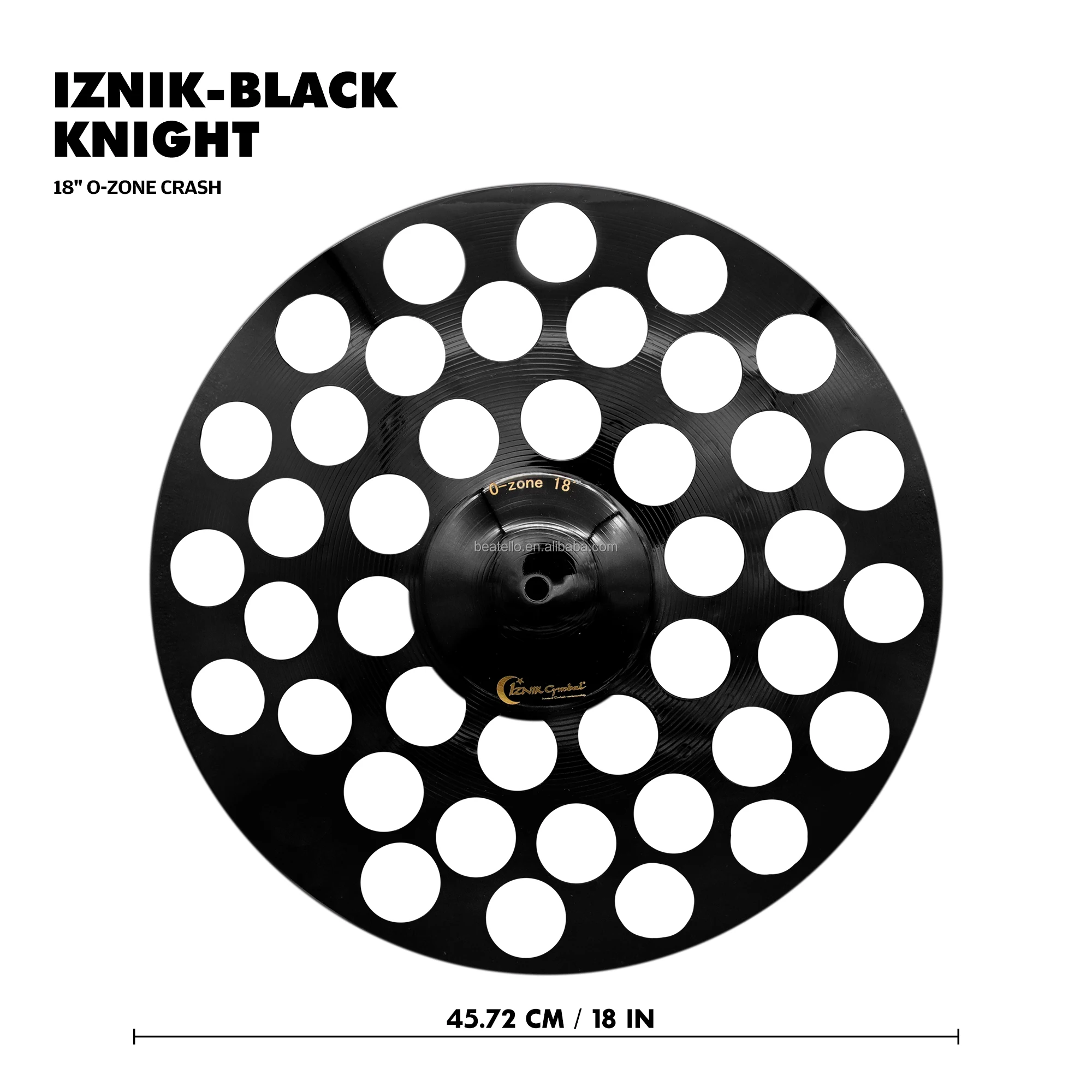 ODIUM blackl ブラックメタル Beatello IZINK 18 Inch Special Effect Black Rock O-Zone Cymbal