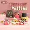 Kitchen toy with induction cooker (31pcs, red)