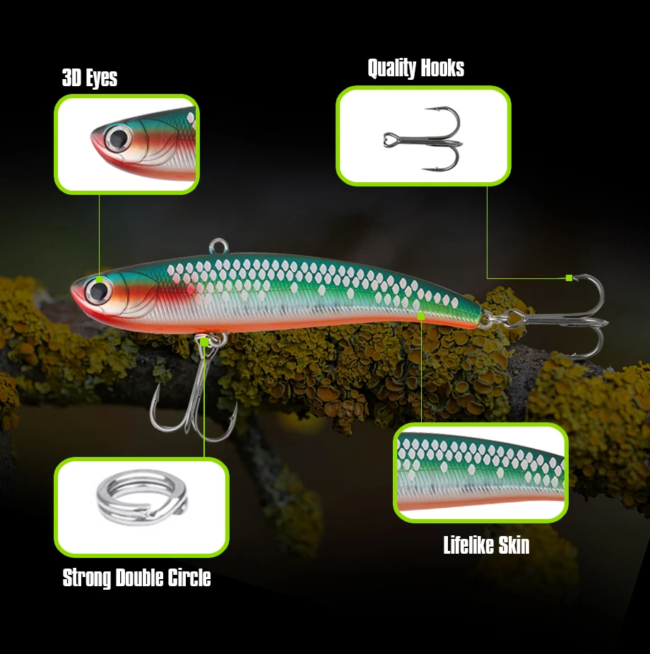 Fjord New Arrival 90mm 29g Vib Lures Sinking Hard Plastic Trout Fishing ...