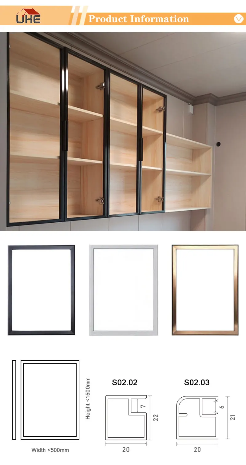 Aluminum Frame Profiles Glass Door for Kitchen Cabinets - Custom 20mm ...