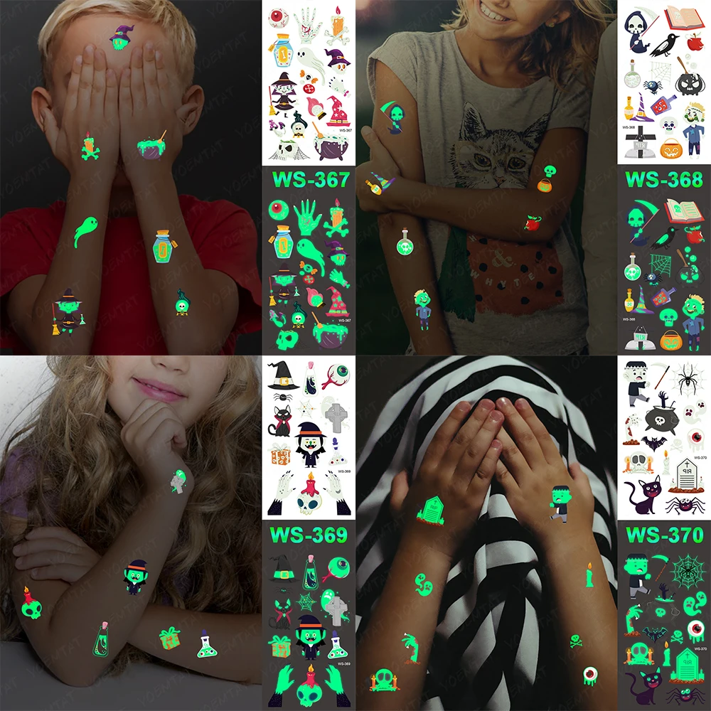 Halloween Tattoos Near Me 2022 2022 Newest Cartoon Glowing Tatoo Halloween Temporary Tattoo Sticker Buy Hallowen Temporary Tattoo Sticker Non Toxic Children Tatoo Sticker For Hallowen Against Allergy Water Transfer Tattoo Tato Sticker Product On Alibaba Com
