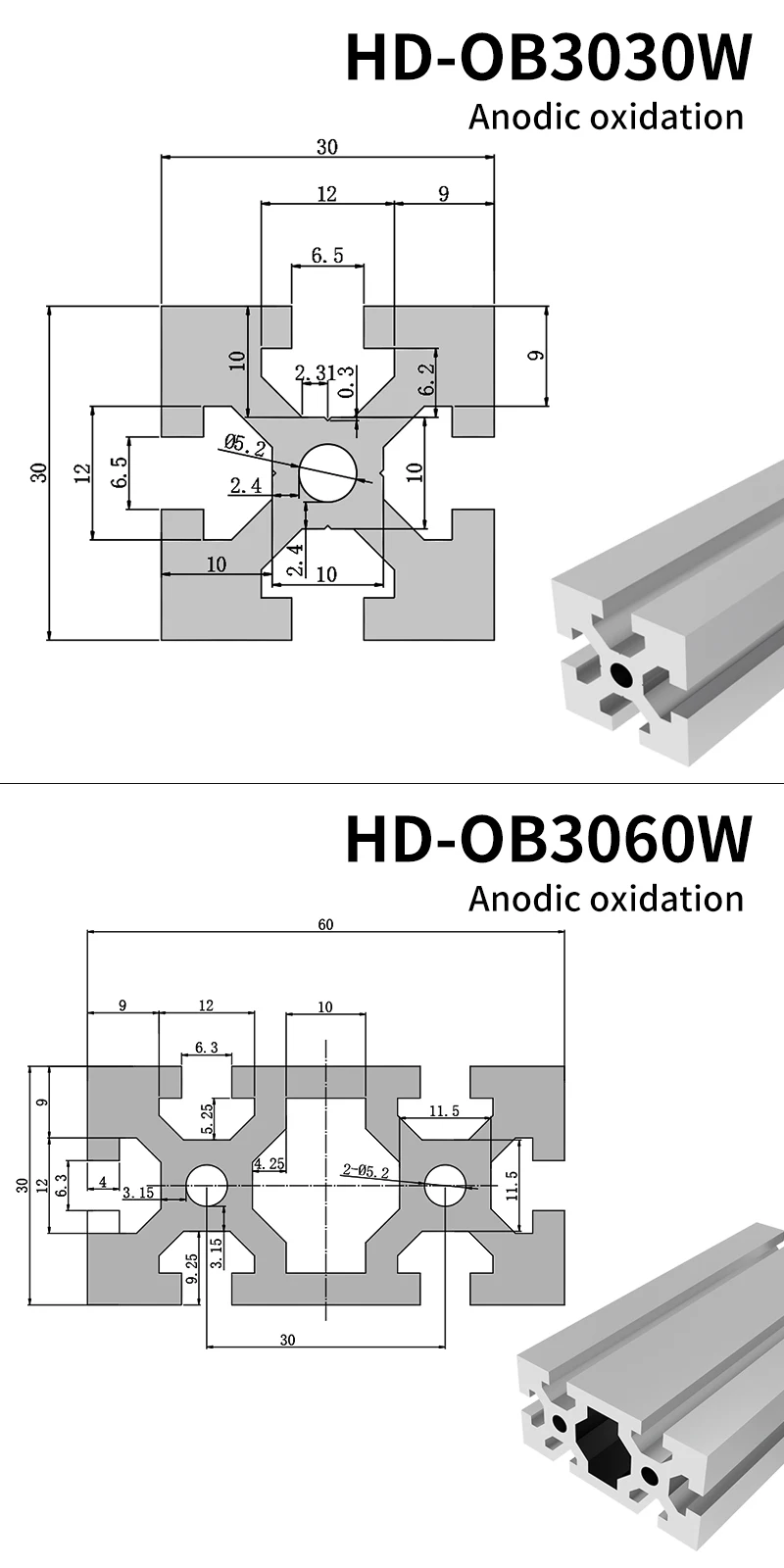 product 3030 t slot aluminum extrusion for 3d printer parts and cnc diy black287-2