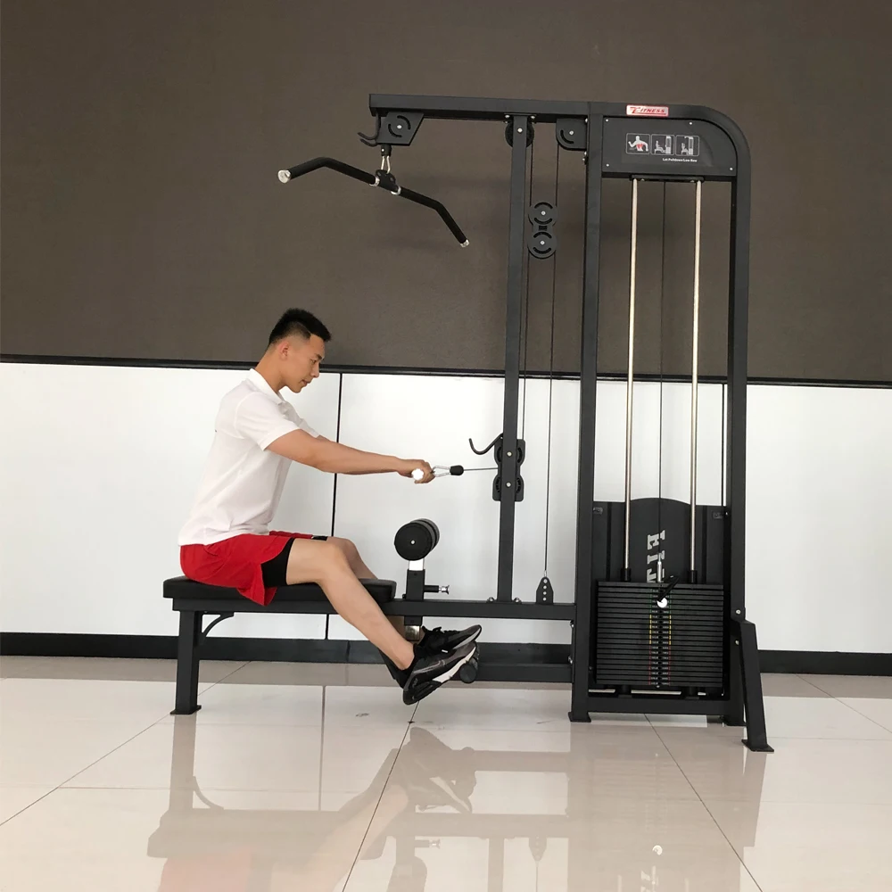 China Gym Equipment Pin Load Selection Machines Lat Pulldown Seated Low Row Machine Price