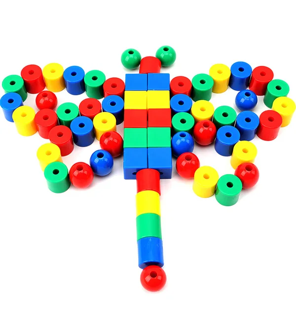 160pcs DIY Educational Toys-Colored Beads with String Lace Encourages Creativity and Hand-Eye Coordination