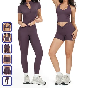 Roregal  Womens 2 Piece Set Fashion Workout Yoga T Shirt Crop Top and Women Tight Yoga Legging Pants Set for Women