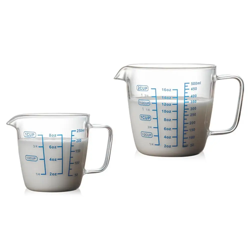 250ml Heatresisting Glass Measuring Cup Milk Scale Microwave Measure