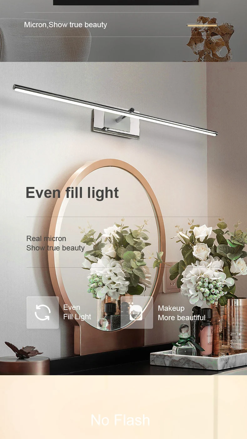 LED Bathroom Light 8W Metal Bathroom Light Fixtures Modern Bathroom Wall Lamp Dressing Table Mirror Light