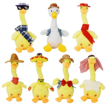 Baby Children Dance Repeated Talking Recording Singing and Dancing Electric Duck Plush Toy Educational Children Plush Toy