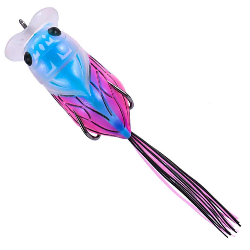 2 pièces leurre de pêche souple grenouille cigale popper 12,6 g 65 mm