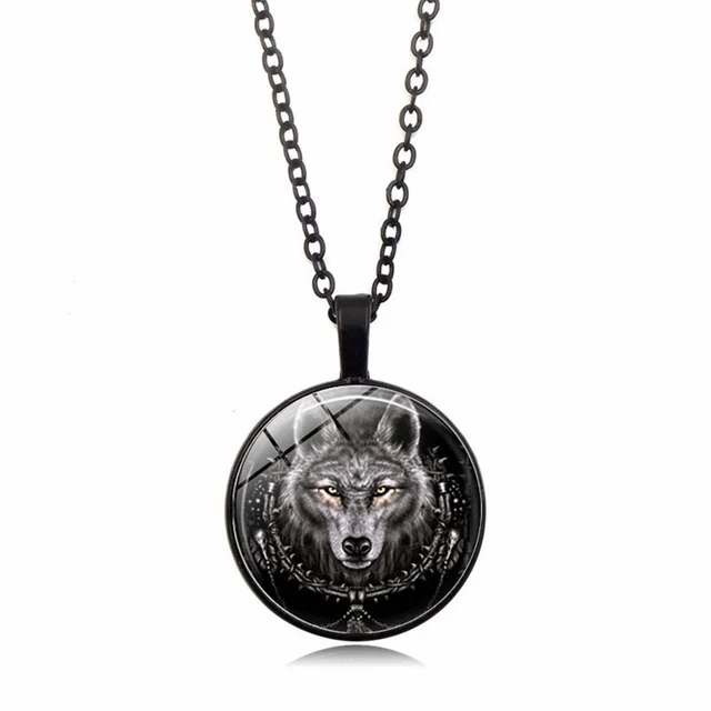 Collana Lupo CUOKA MIRACLE In Argento 925 Con Cristallo Nero – Ciondolo Lupo Vichingo, Gioiello Uomo E Donna