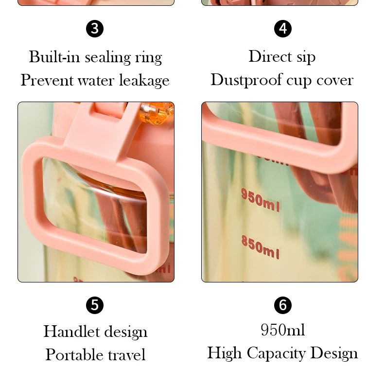 Hot Sale 1100ml 38oz Sports Fitness Tritan Plastic Fruit Infuser Water Bottle BPA Free Direct Drinking Camping Custom Logo