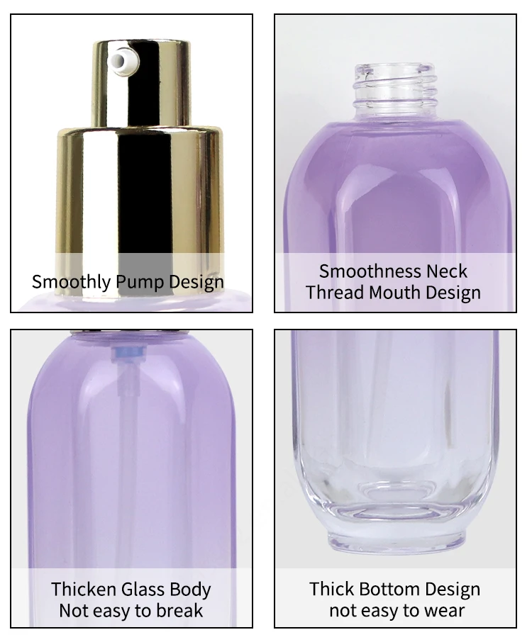 Luxury hexagon 40ml 100ml 120ml 30g 50g essential oil glass containers jar and bottle full set for skin care cosmetics packaging details