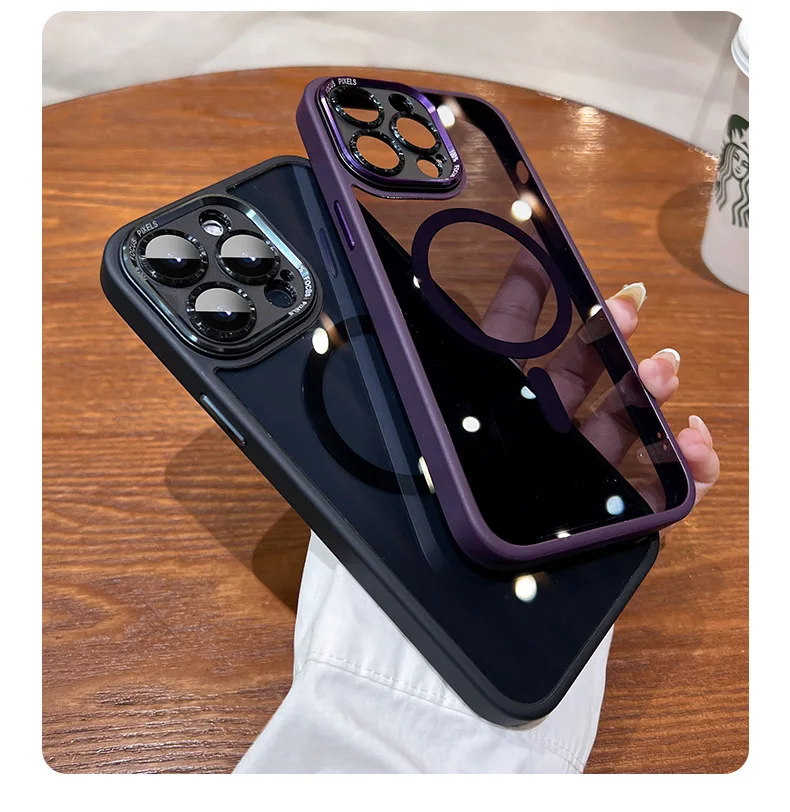 Fashion Metal Lens Phone Cases Transparent For Iphone15 Iphone 14pro 13 ...