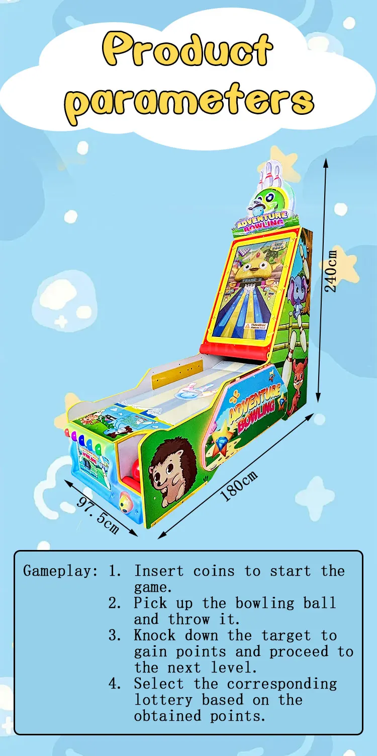Funpark New Design Amusement Indoor 1 Player Arcade Tickets Bowling Machines Coin Operated Games for Amusement Game Center details