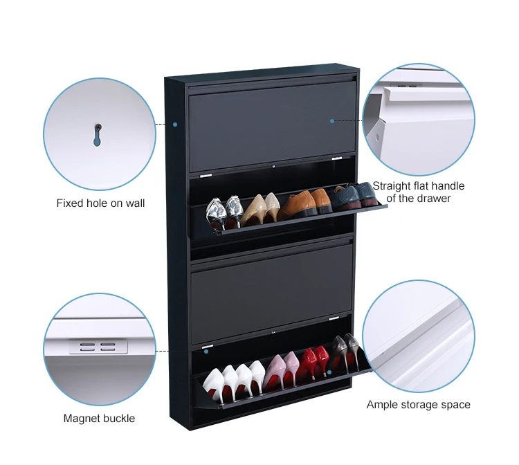 Modern Furniture Steel Shoe Rack Ready Assembled Shoe Cabinet Living ...