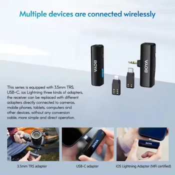 BOYALINK A1 2.4GHz Wireless Lavalier Microphone System Clip-on Microphone 100m Transmission Range Noise Reduction Auto Sync product image