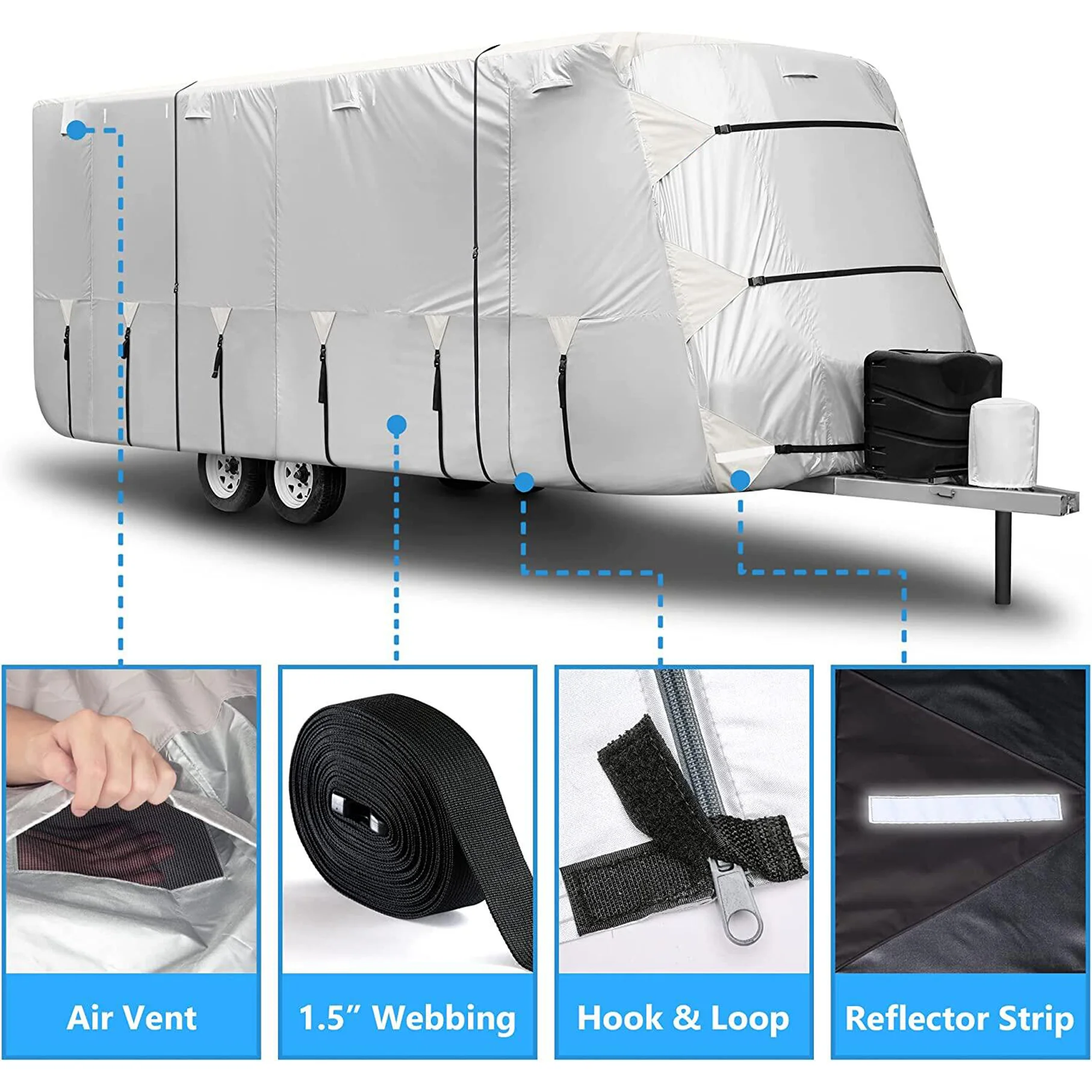 Oxford Travel Trailer Rv Cover Waterproof Rip-resistant Anti-uv Camper ...