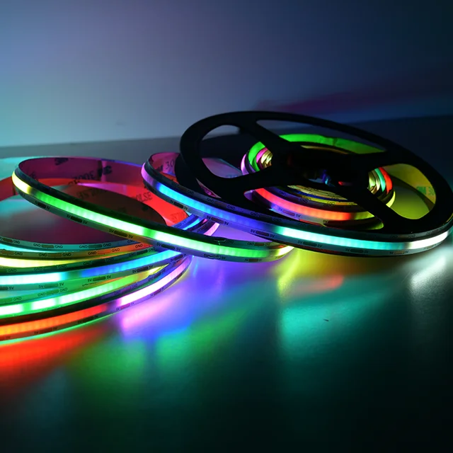 Magic Dream Color FCOB 5V 12V 24V WS2812b SK6812 WS2811Dam Type Addressable RGB RGBW RGBIC COB LED Strip Light