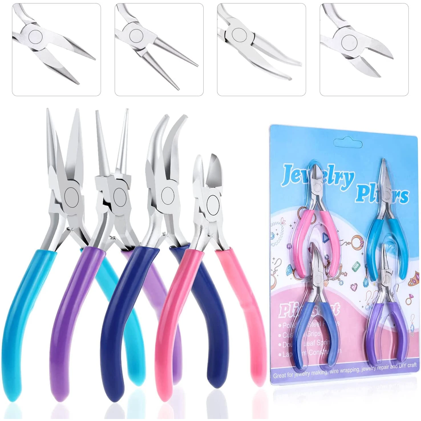 4pcs jewelry pliers tool set includes