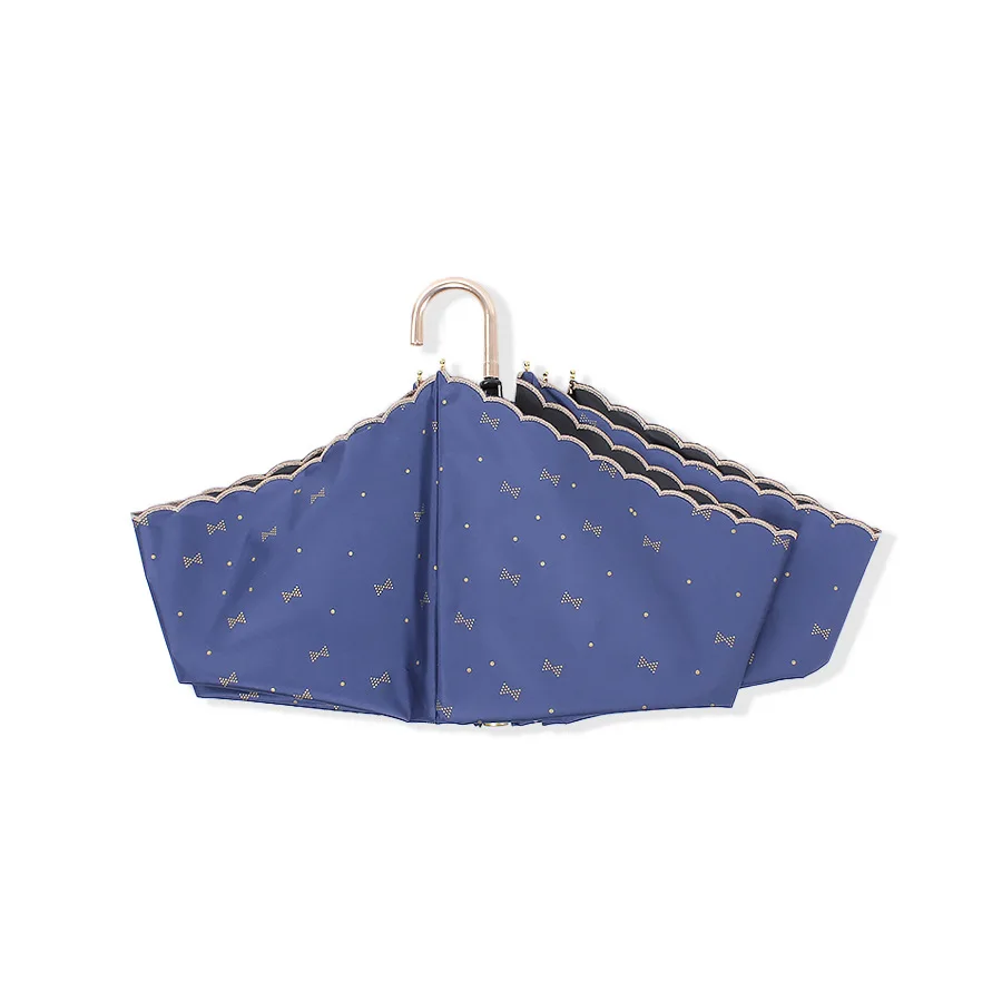 Japanese lady style elegant folding hook handle umbrella with lace border