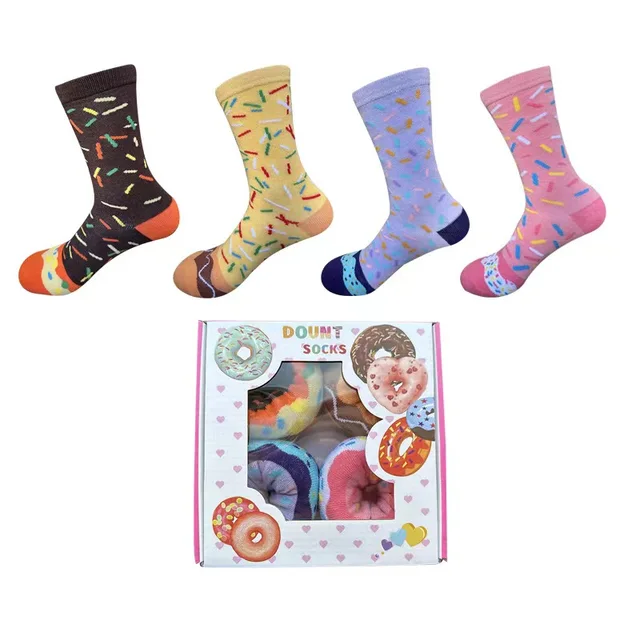 Fashion Trend Funny Cute Food Socks Exquisite Box Packaging Donut Socks